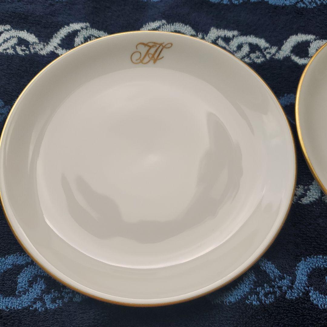 オールド大倉　大倉陶園　パン皿　プレート　OKURA 白磁　金彩