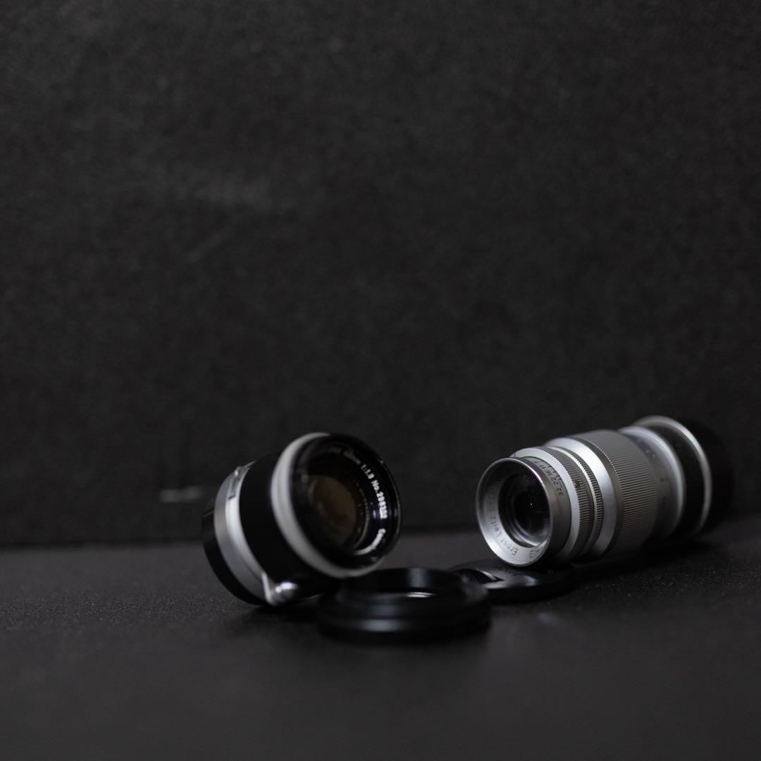 ELMAR 90mmf4canon50mmF1.8 オールドレンズアダプター付き