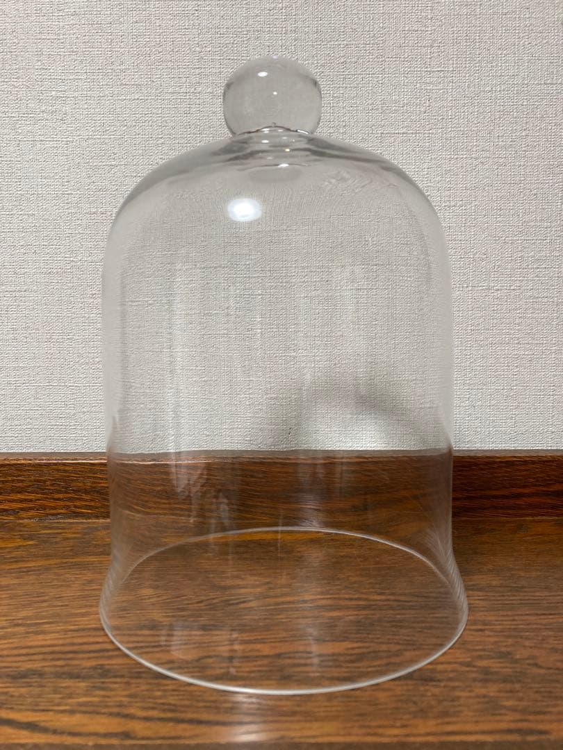 ＊訳あり イギリス アンティーク☆ガラスドームH25cmシルバープレート台座付き