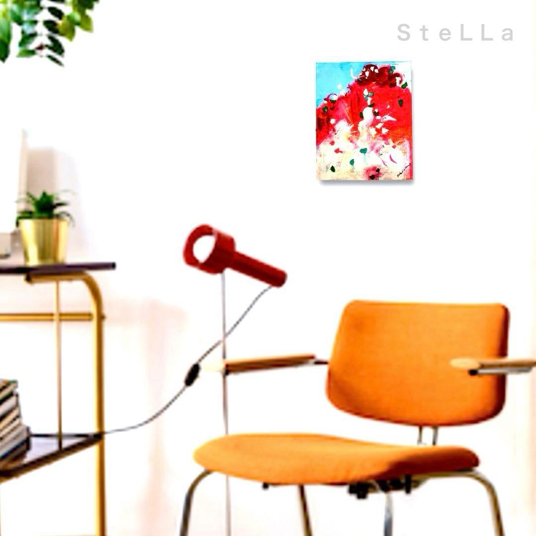 現代アート　抽象画　北欧アート　モダンアート　マルチカラー　インテリア　ピンク