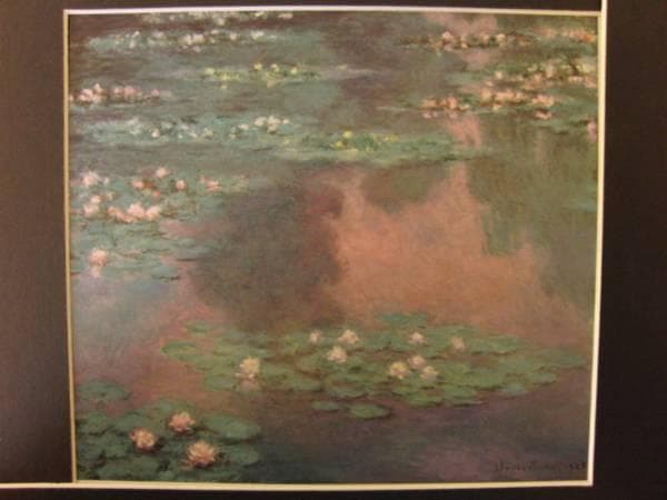 オスカル・クロード・モネ 、睡蓮、希少画集画、新品額装付