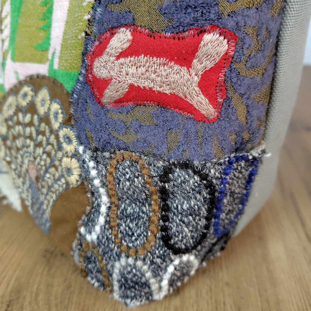 【SALE】ミナペルホネン/カケラパッチ/しきりトートSサイズグレイ/本革キャメ