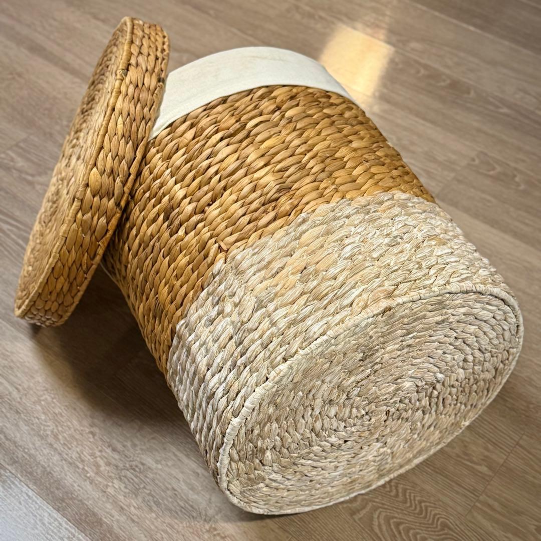 ZARA ザラホーム/蓋付きラウンドバスケット/収納かご/おしゃれ