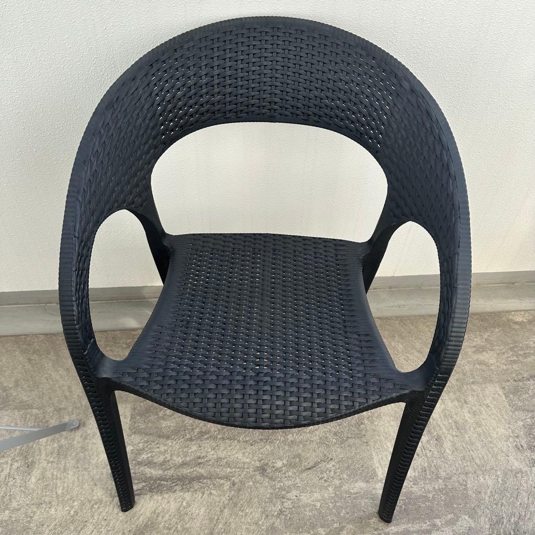 【引き取り限定】ガーデンネットチェア ブラック 2脚