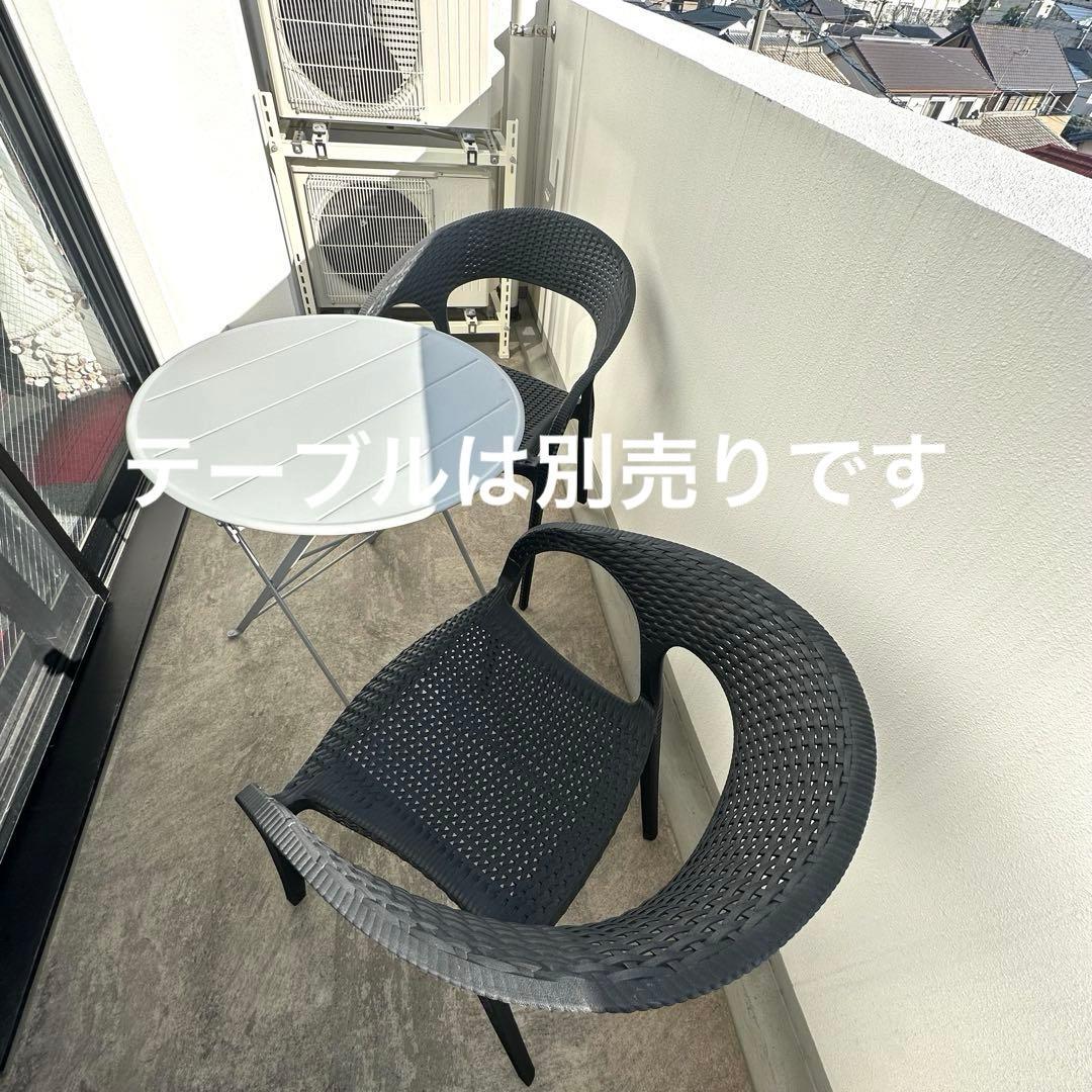 【引き取り限定】ガーデンネットチェア ブラック 2脚