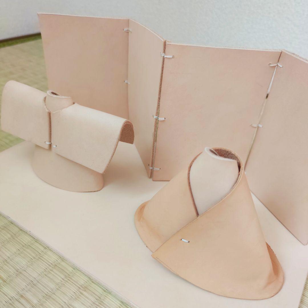 本革ヌメ革 雛人形セット ひな祭り 桃の節句の飾りに レザー小物
