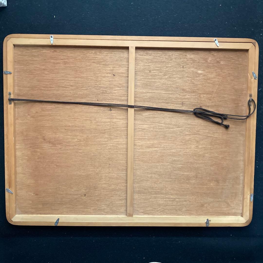 鹿柴　王維「空山不見人　但聞人語響　返景人深林　復照青苔上」 額縁48×63cm