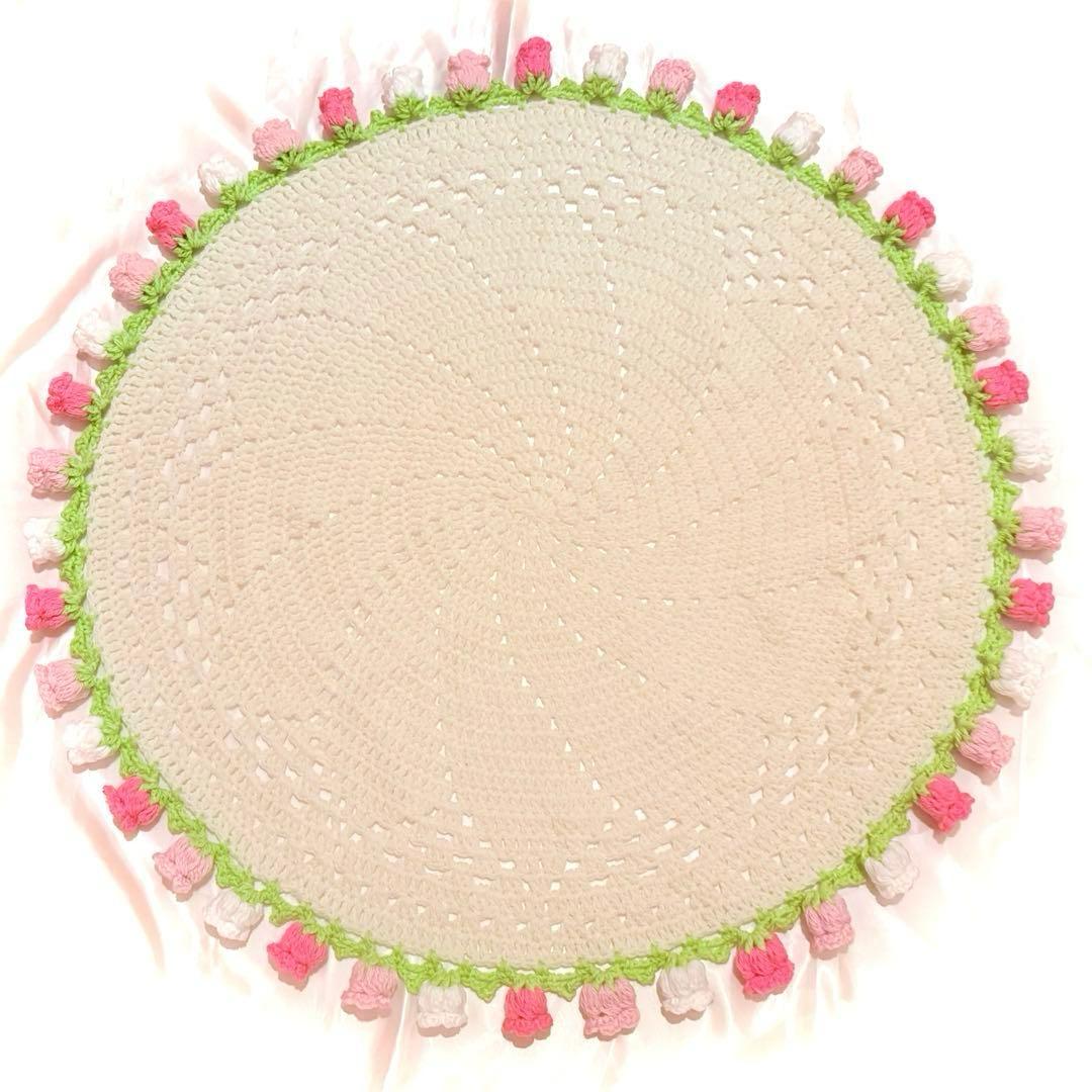 ３色の春色チューリップの花束ブランケット‪✿ 92cm