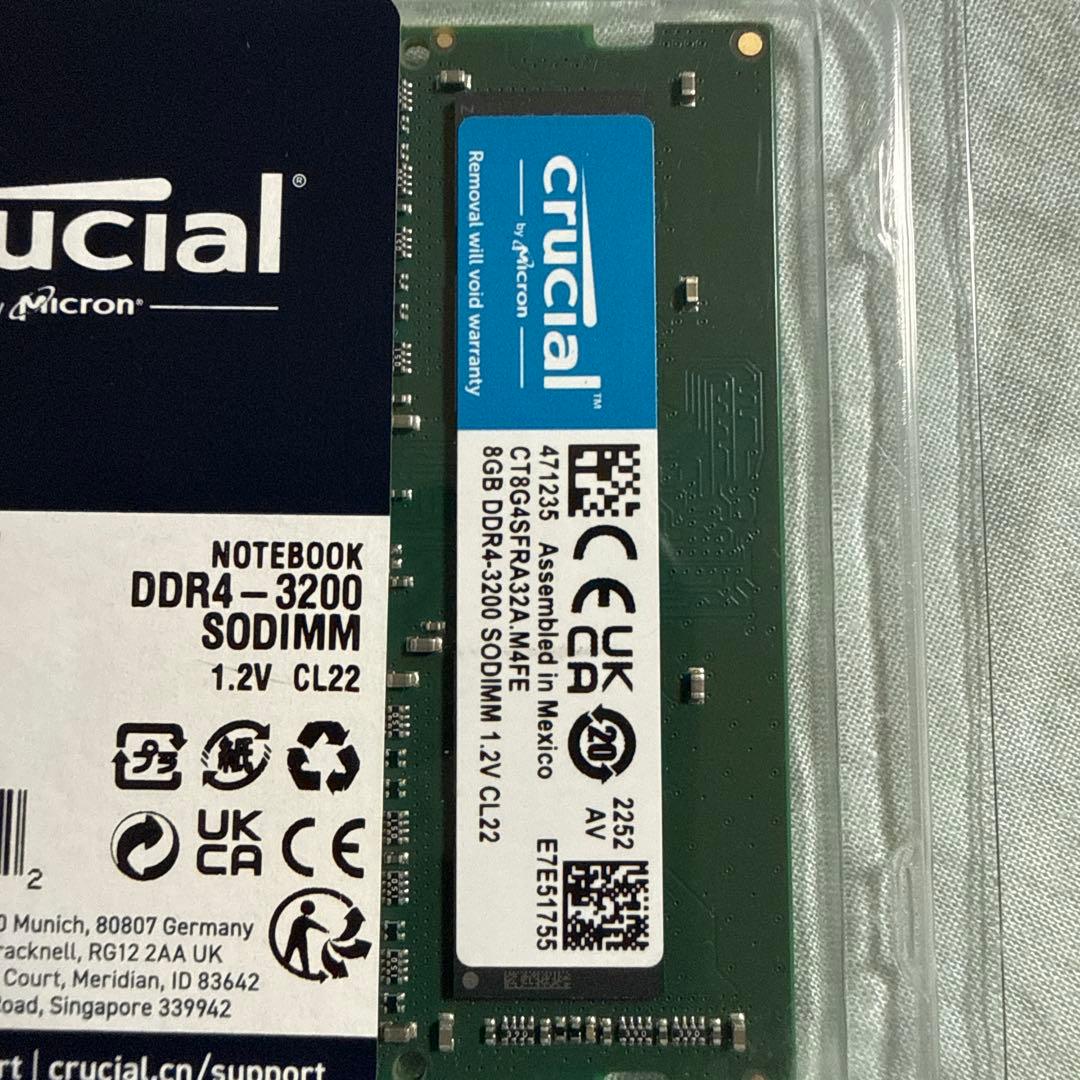 Crucial 16GB DDR4-3200 SODIMM メモリキット