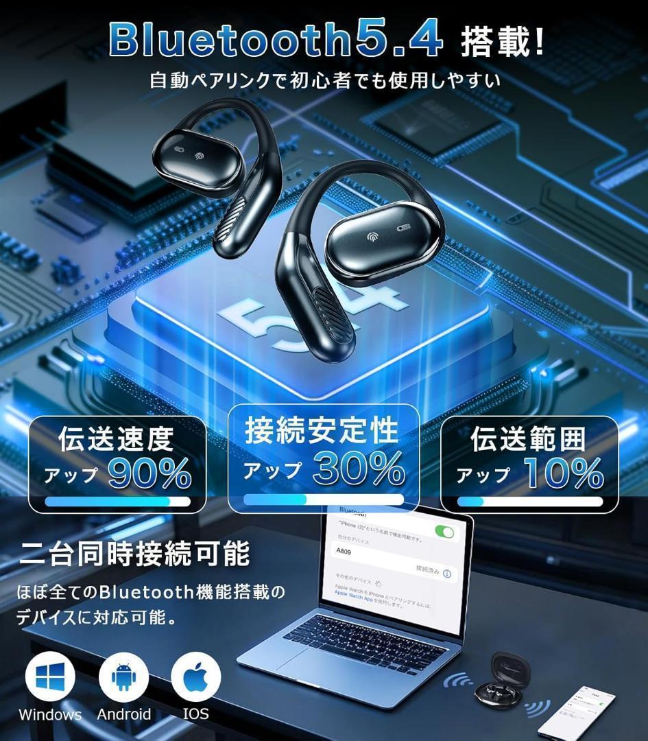 Earakuワイヤレスイヤホン オープンイヤー イヤホン スポーツ専用イヤホン