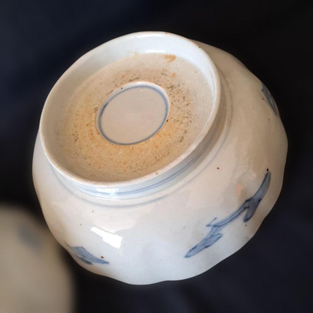 「麒麟と金彩うさぎが おしゃれ！」 古伊万里皿(直径17cm) 2客セット 骨董