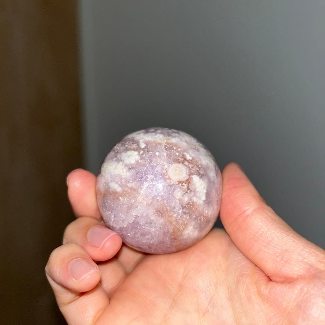 スフィア チェーン台座 セット ピンクアメジスト 48.6ミリ 天然石