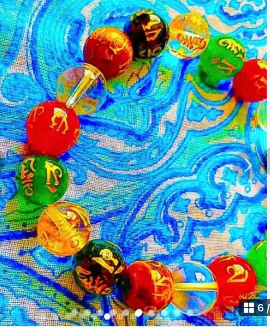 金運爆上げ　徐厄招福！特別祈祷　密教秘術サンスクリット水晶お念珠　高野山　巾着付