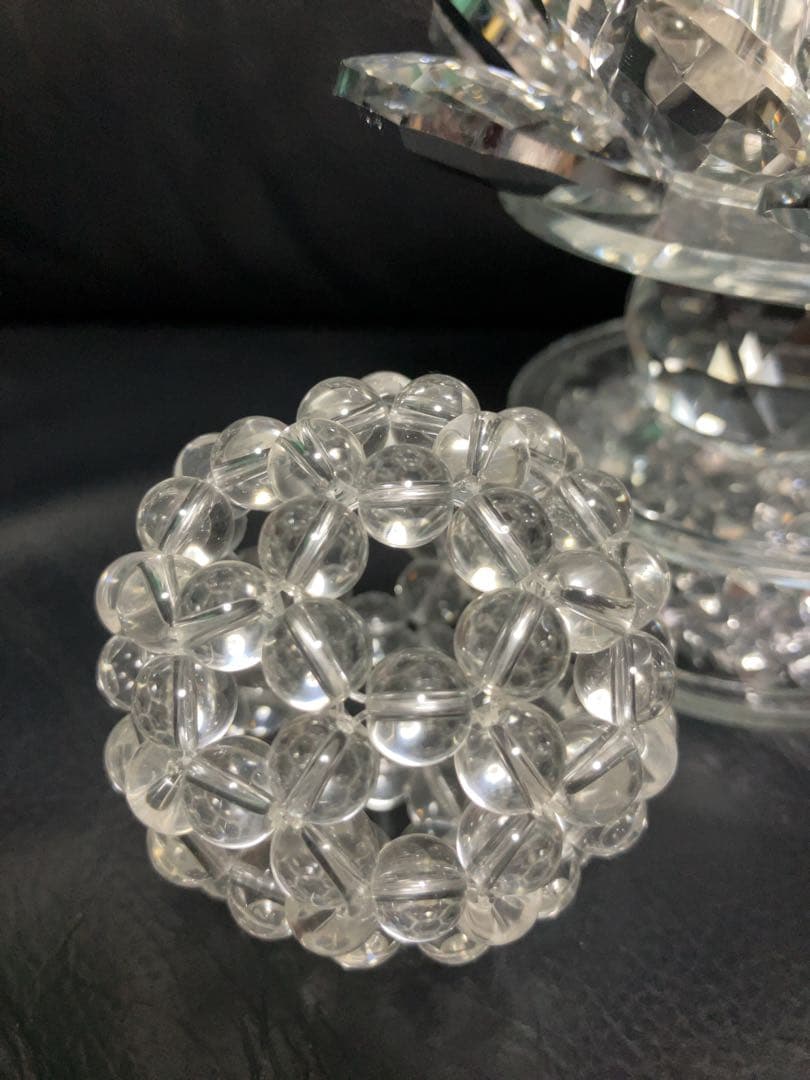 8mm フラーレン クリスタル 水晶　神聖幾何学 台座 スピリチュアル