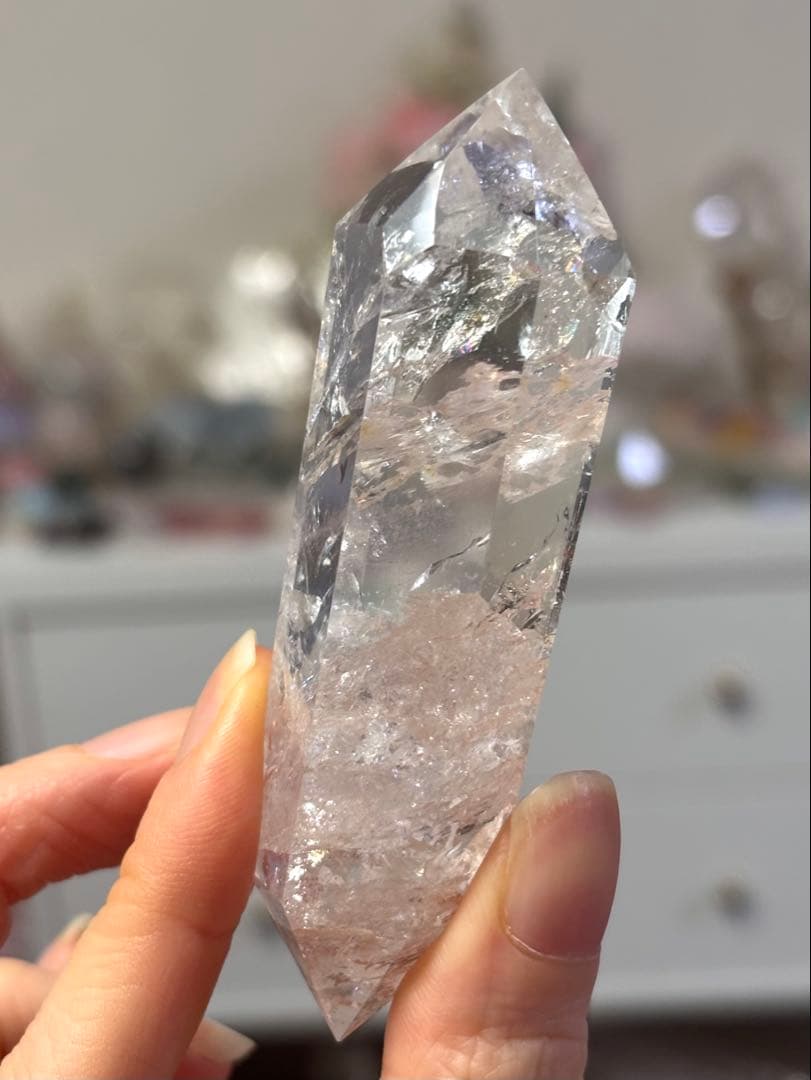 レア　高品質　ピンククォーツ　ピンクアゼツライト　ダブルポイント