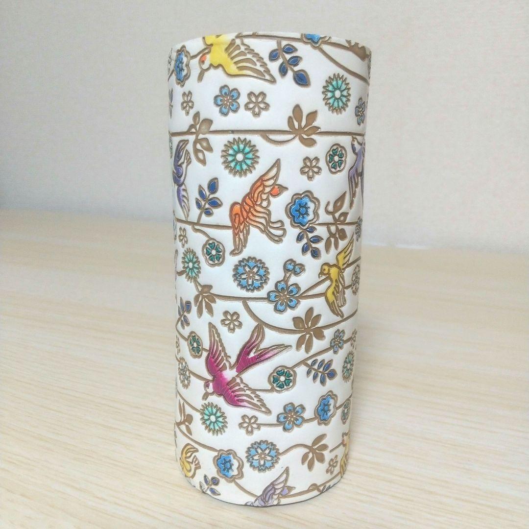 新品・未使用品 文庫革 ペン立て 枝垂れ花鳥