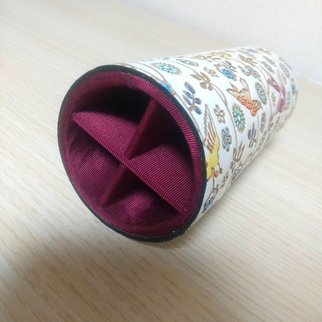 新品・未使用品 文庫革 ペン立て 枝垂れ花鳥