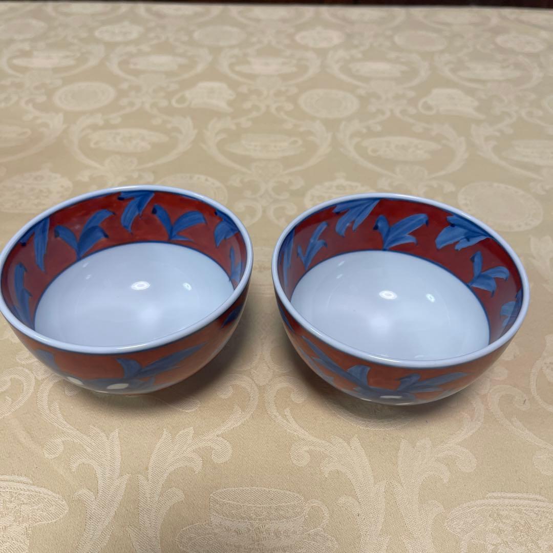 源右衛門窯　 赤濃牡丹絵　飯茶碗　②