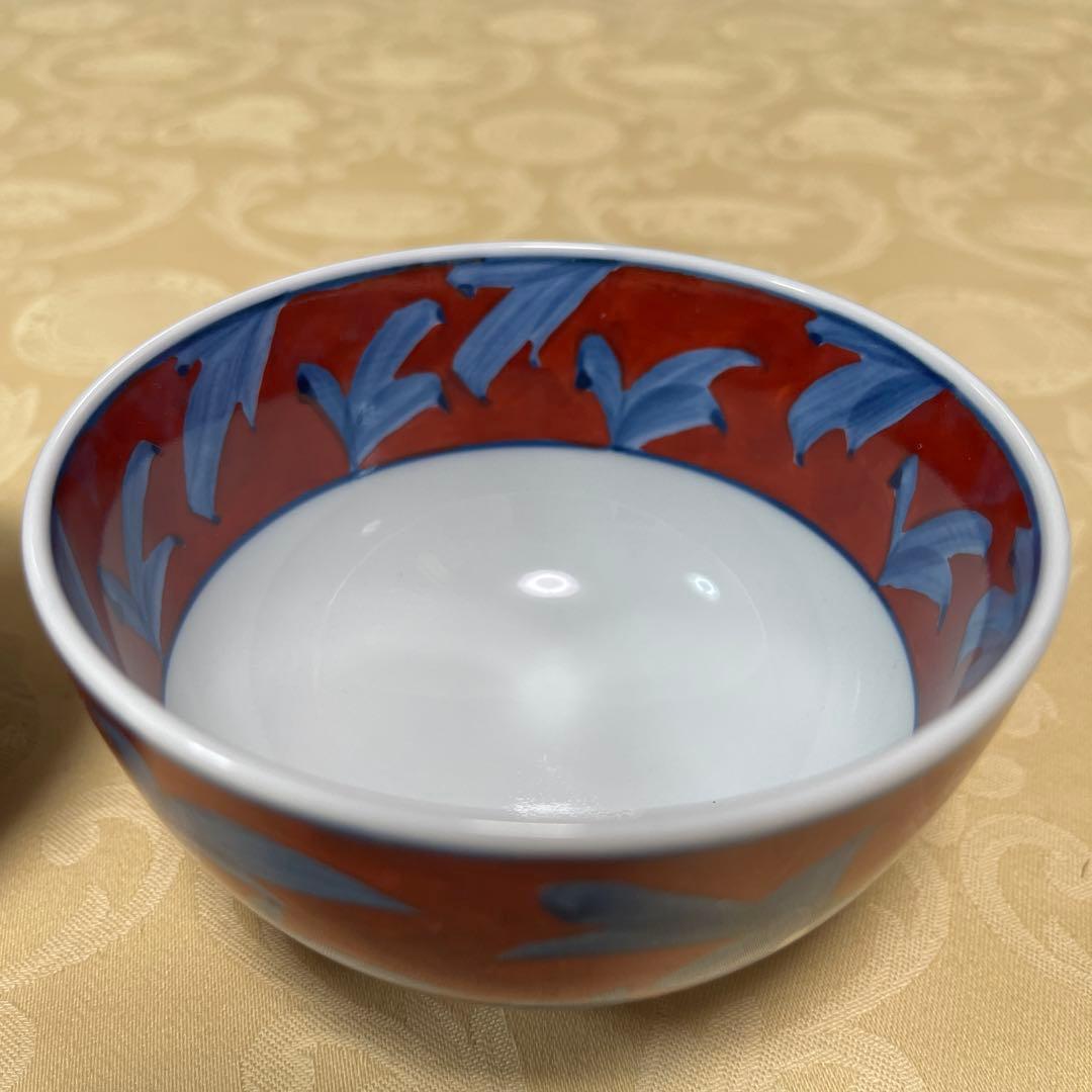 源右衛門窯　 赤濃牡丹絵　飯茶碗　②