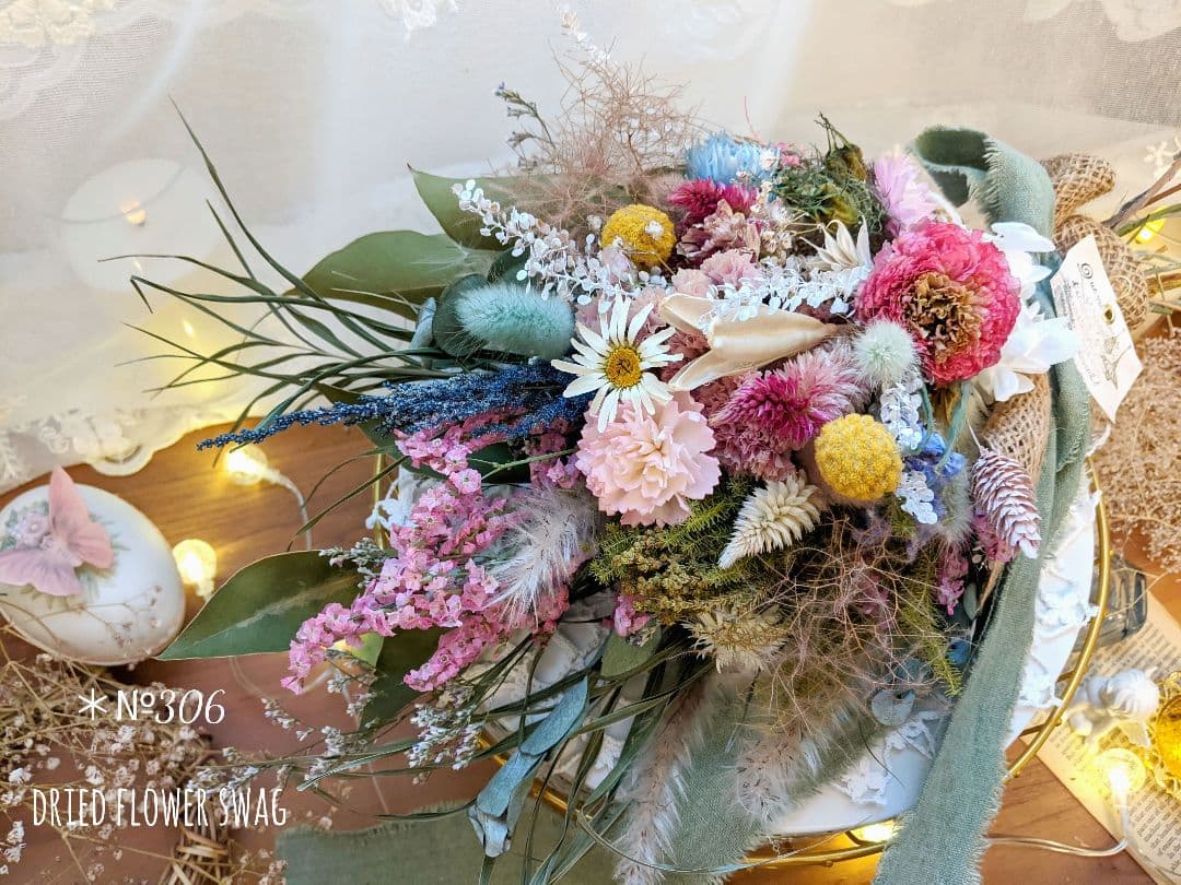dried flower swag華やかな＊ドライフラワースワッグ 仲夏*Ⅱ