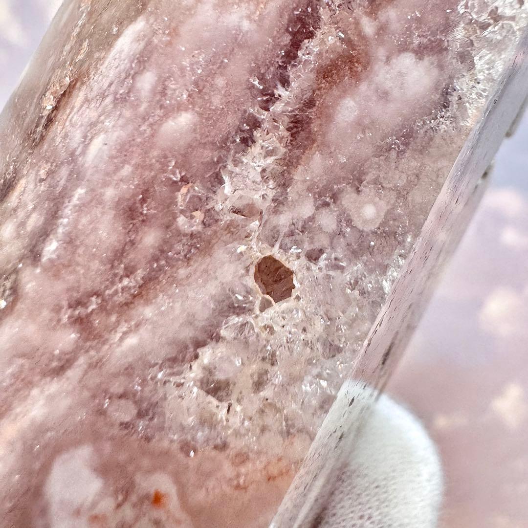 【D233】金魚模様のピンクアメジスト×桜瑪瑙 ポイント タワー Eタイプ