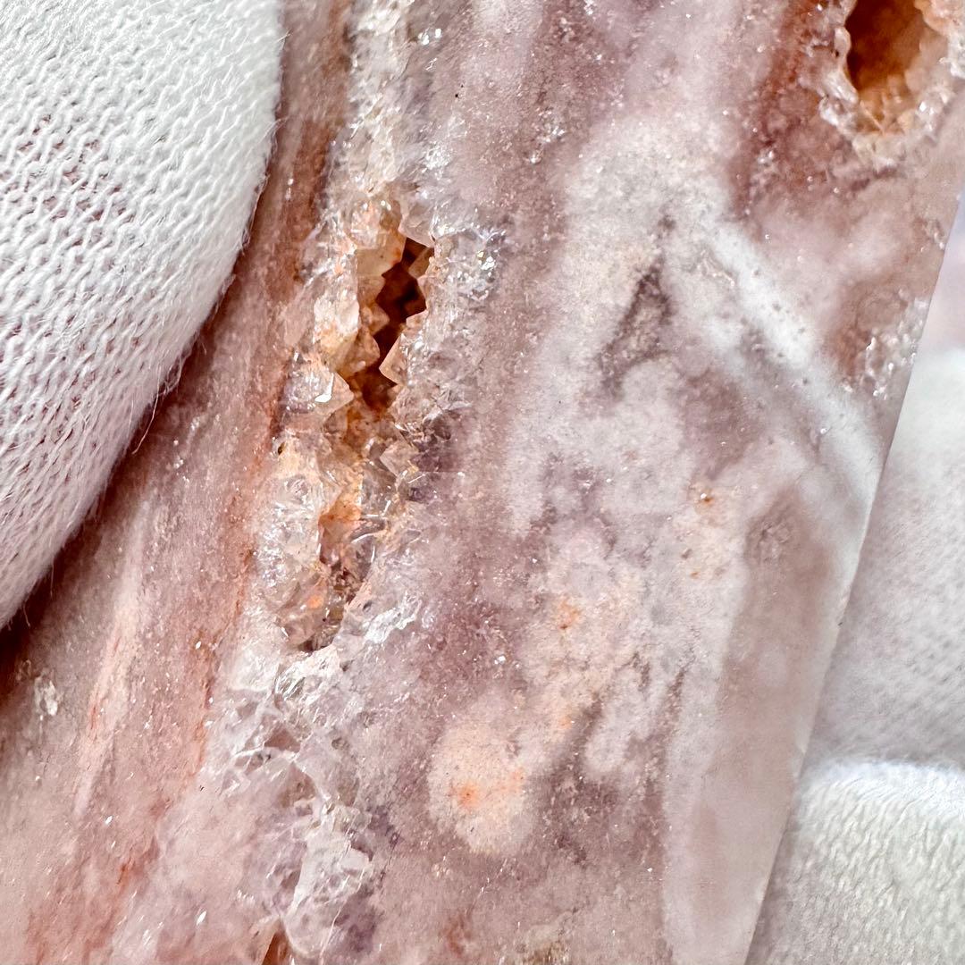 【D233】金魚模様のピンクアメジスト×桜瑪瑙 ポイント タワー Eタイプ