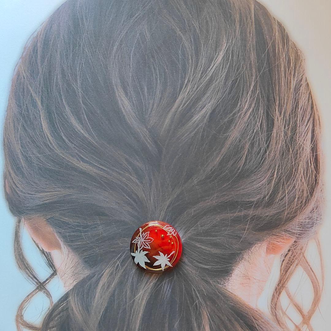 【665】ハンドメイド　レジン　ヘアゴム　ポニーフック　手描き