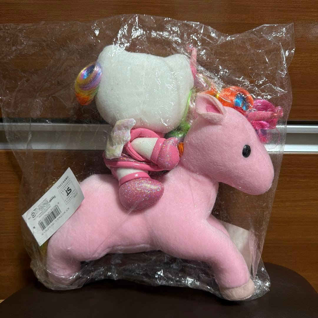 希少激レア　ハローキティ ピンク　レインボー　ユニコーン ぬいぐるみL タグ付き
