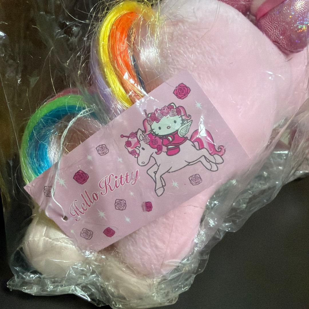 希少激レア　ハローキティ ピンク　レインボー　ユニコーン ぬいぐるみL タグ付き