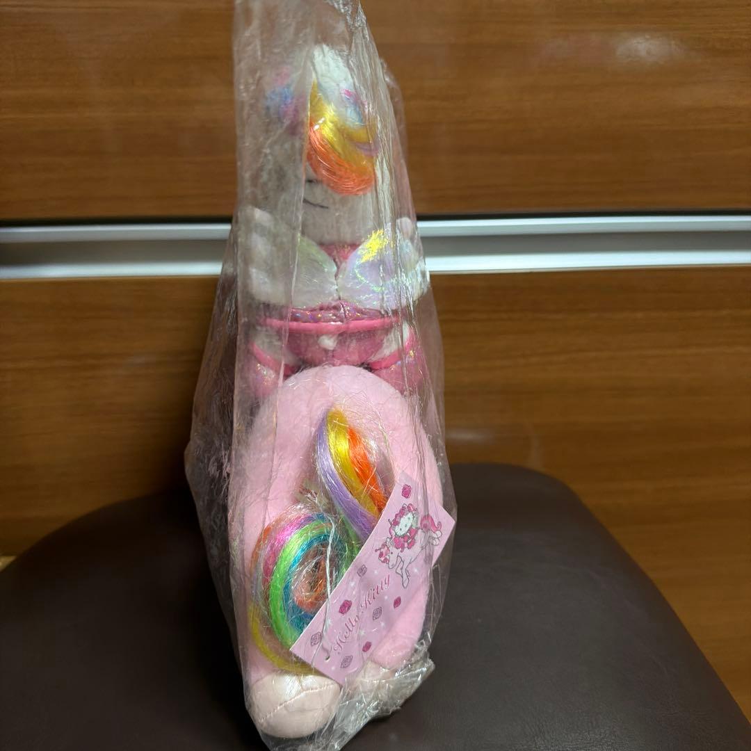 希少激レア　ハローキティ ピンク　レインボー　ユニコーン ぬいぐるみL タグ付き