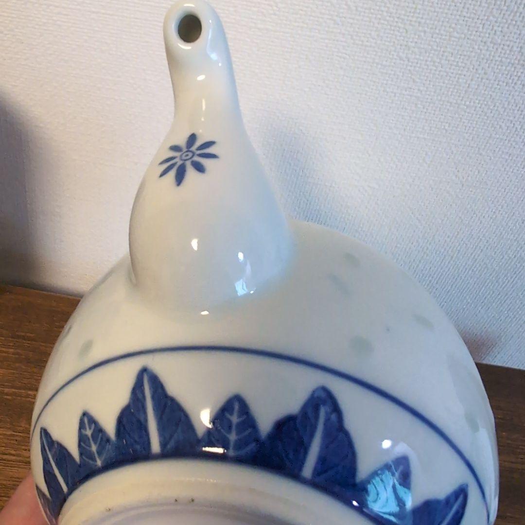 古い景徳鎮銘の蛍焼セット　中国染付　青花　蛍手アンティーク茶器　骨董