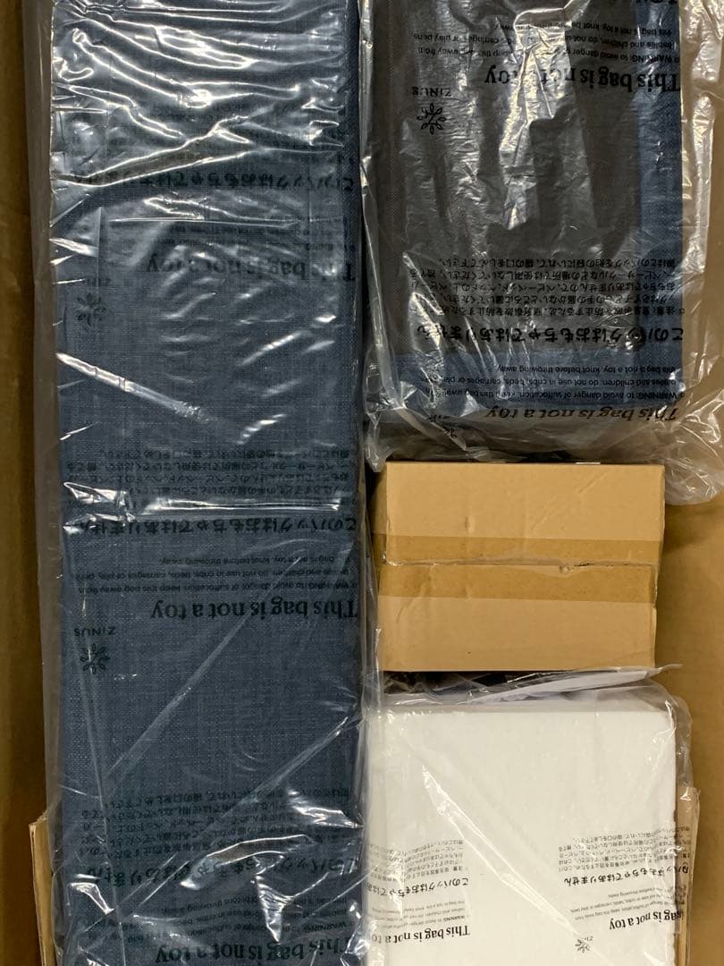 ZINUS 布張り ベッドフレーム ダブル ネイビー EFPB-NV