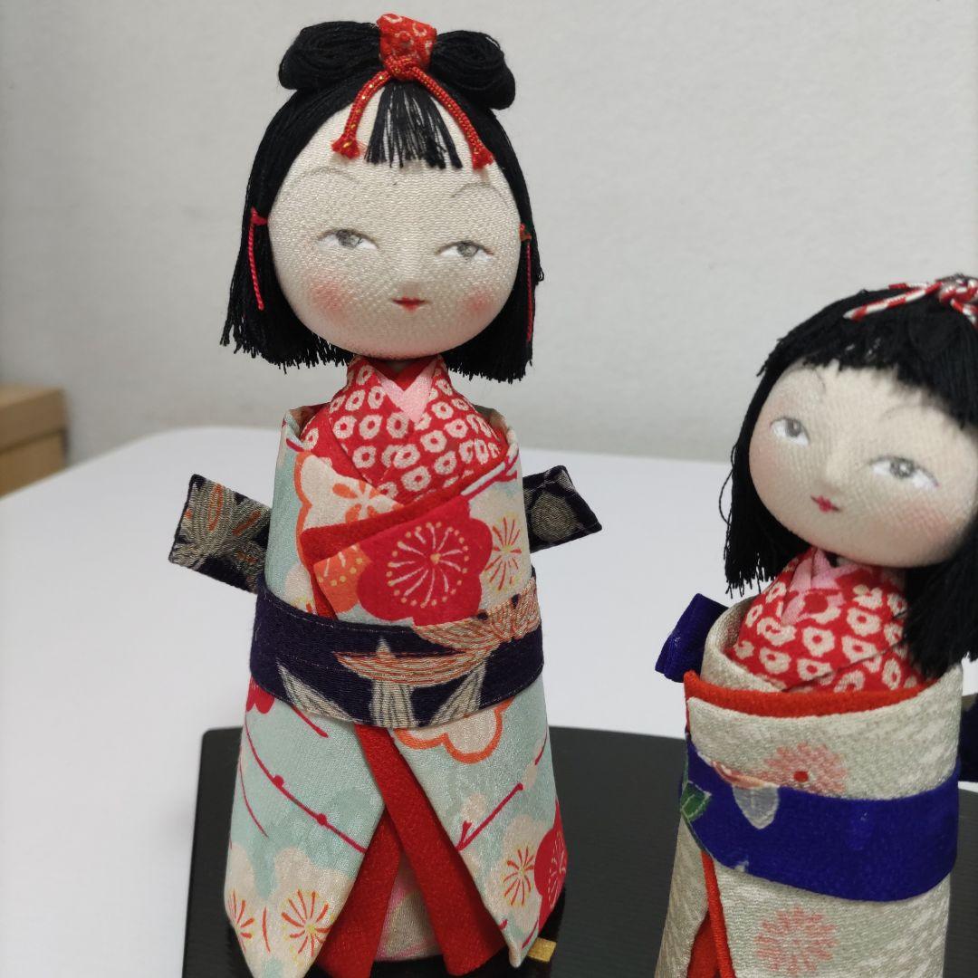 縮緬創作人形ひな祭り 三姉妹　こけし