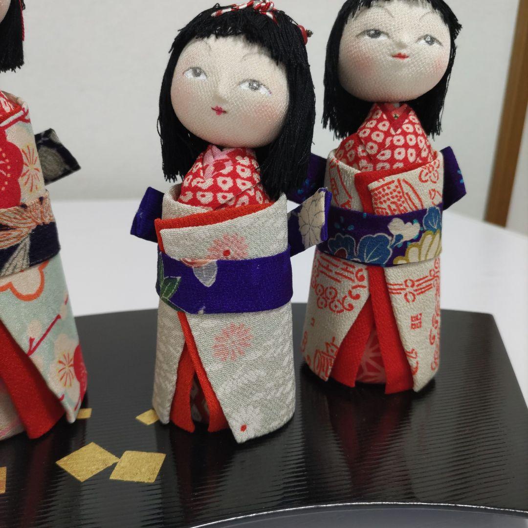 縮緬創作人形ひな祭り 三姉妹　こけし