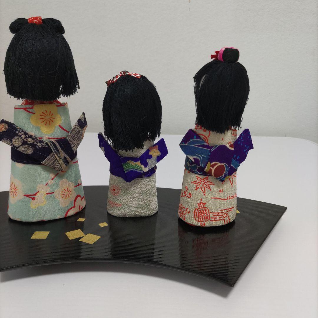 縮緬創作人形ひな祭り 三姉妹　こけし