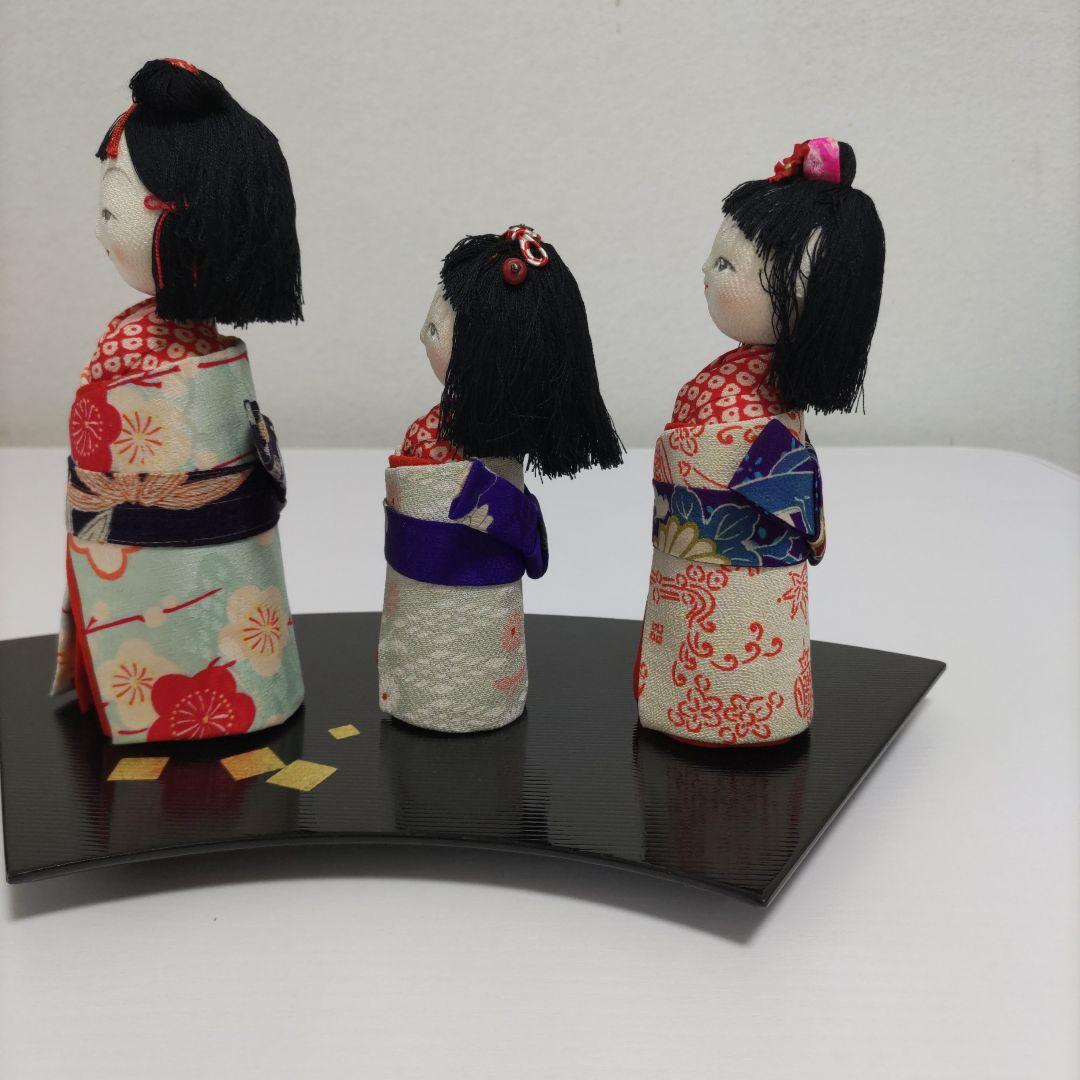 縮緬創作人形ひな祭り 三姉妹　こけし
