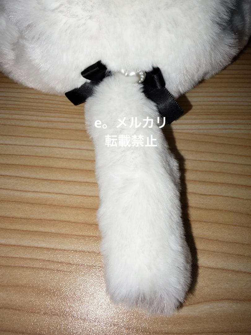 おすわりぬい服 黒 ねこ耳 ツイード 白 12cm