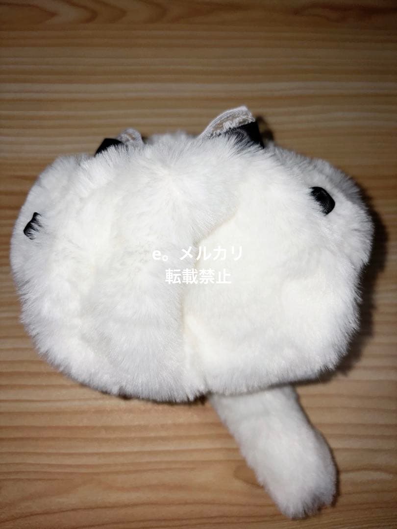 おすわりぬい服 黒 ねこ耳 ツイード 白 12cm