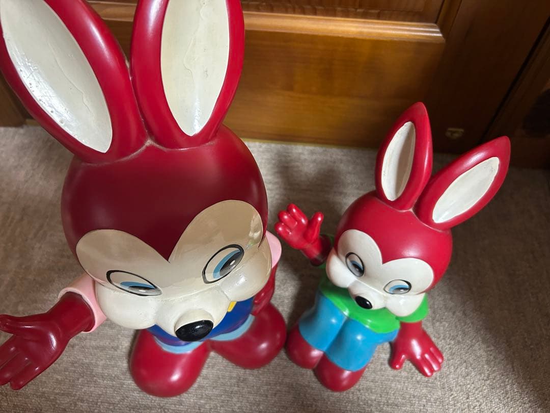 エスエス製薬 ピョンちゃん 貯金箱 ソフビ 昭和レトロ 2体セット