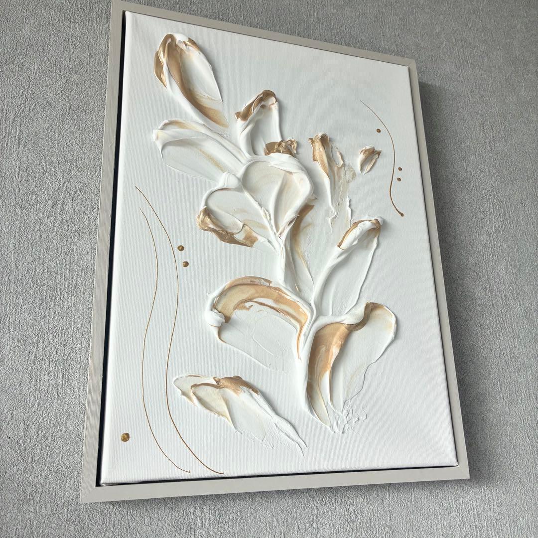 現代アート　35×26㎝　フレーム付き　テクスチャーアート　インテリア　モダン