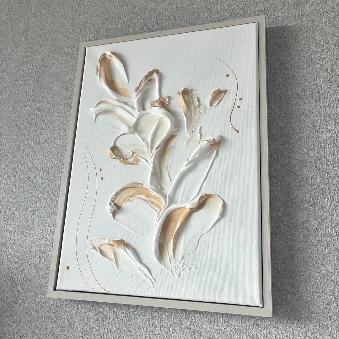 現代アート　35×26㎝　フレーム付き　テクスチャーアート　インテリア　モダン