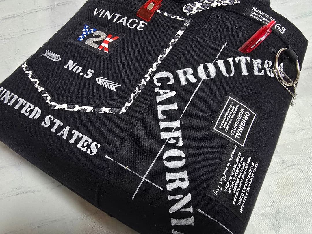 デニムリメイク 2ウェイバッグ 大きめ 斜めがけストラップ ＆ 底板付き