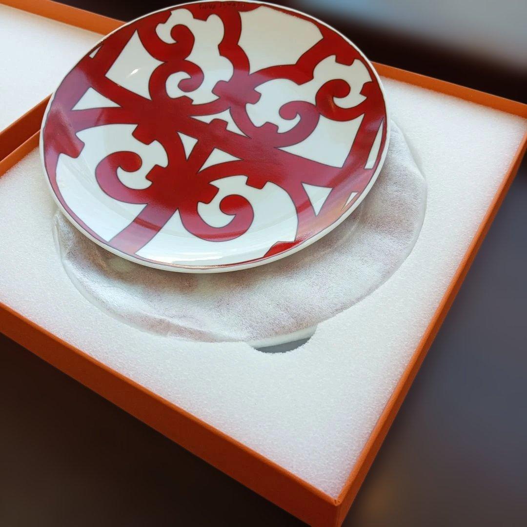 HERMES Balcon du Guadalquivir 平皿 赤白