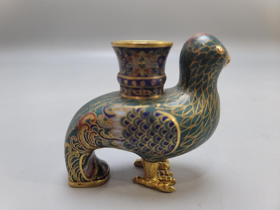 中国 七宝 鳥筆洗 文房四宝 乾隆年製 DT814