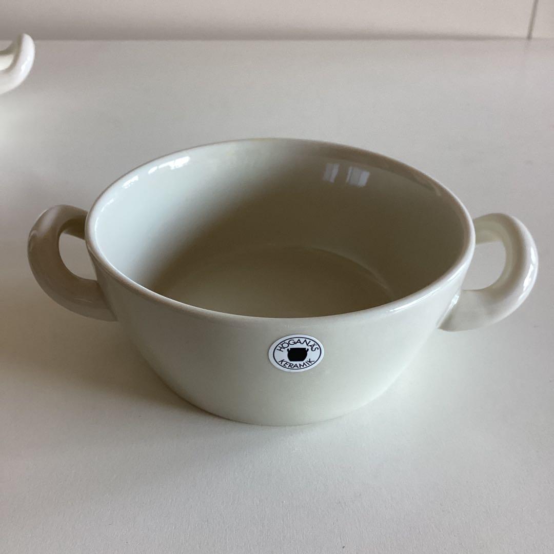 HOGANASKERAMICホガナスケラミックダブルハンドルスープカップ2個