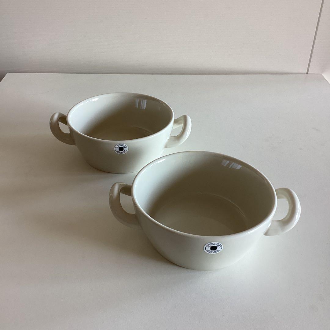 HOGANASKERAMICホガナスケラミックダブルハンドルスープカップ2個