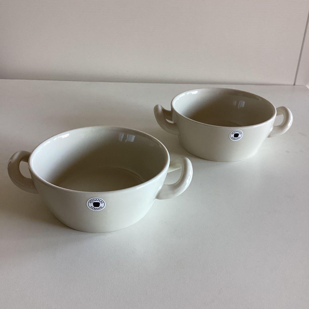 HOGANASKERAMICホガナスケラミックダブルハンドルスープカップ2個