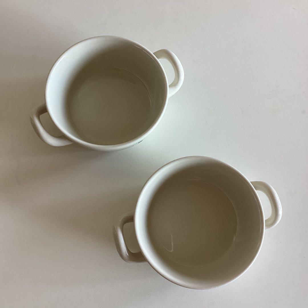 HOGANASKERAMICホガナスケラミックダブルハンドルスープカップ2個