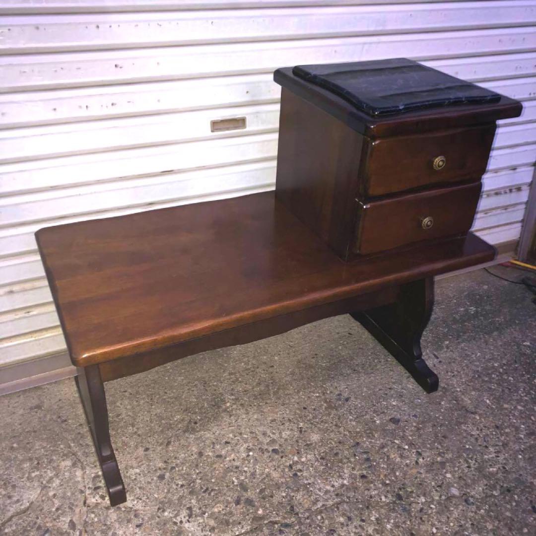 アンティーク家具　小引き出し付　モダンでオシャレな机　アンティークデスク　良好品