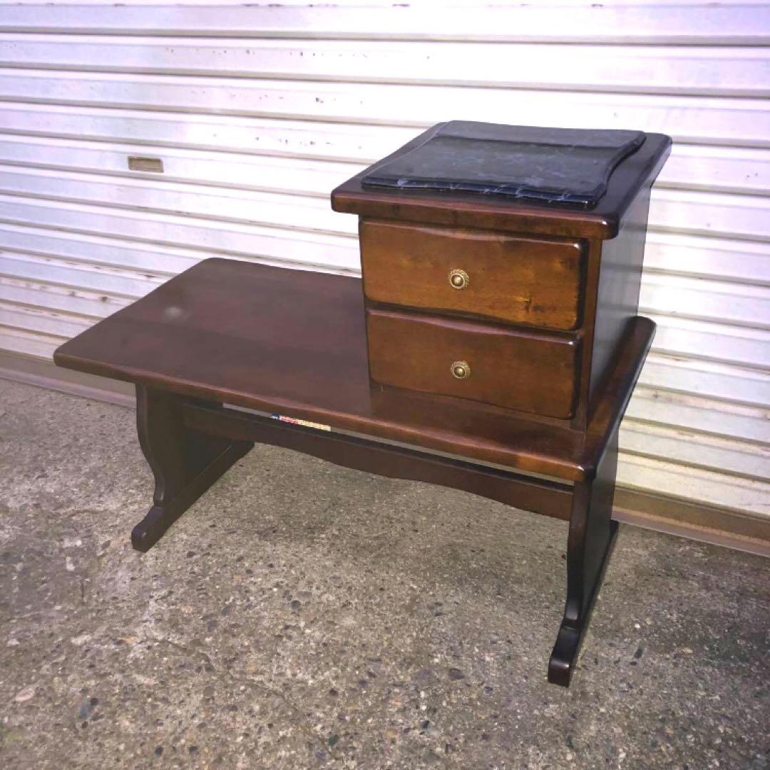 アンティーク家具　小引き出し付　モダンでオシャレな机　アンティークデスク　良好品